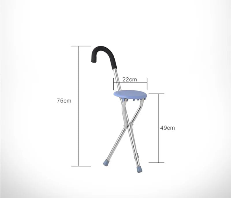 Elderly Folding Stainless Steel Four-Legged Thickening Walking Cane
