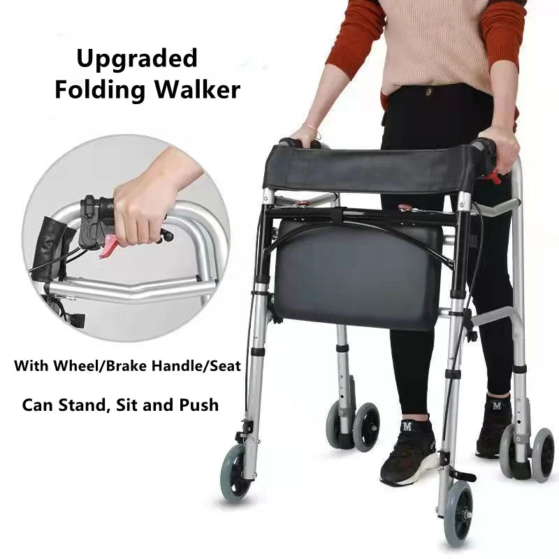 Elderly Foldable Rehabilitation Walker Stick Rollator