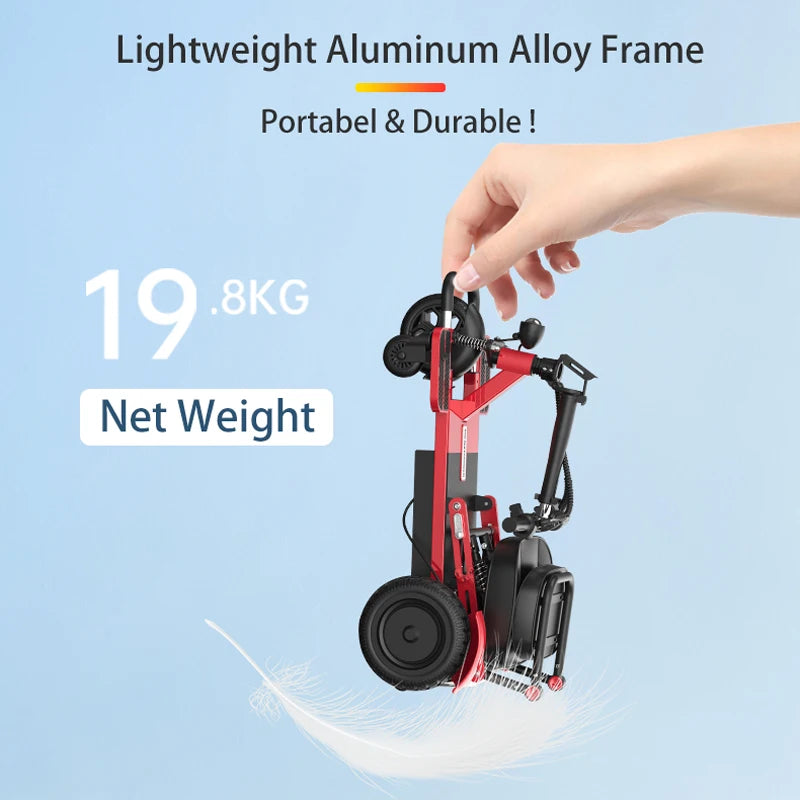 Long Distance Elderly Travel Foldable Portable Mobility Scooter for Seniors