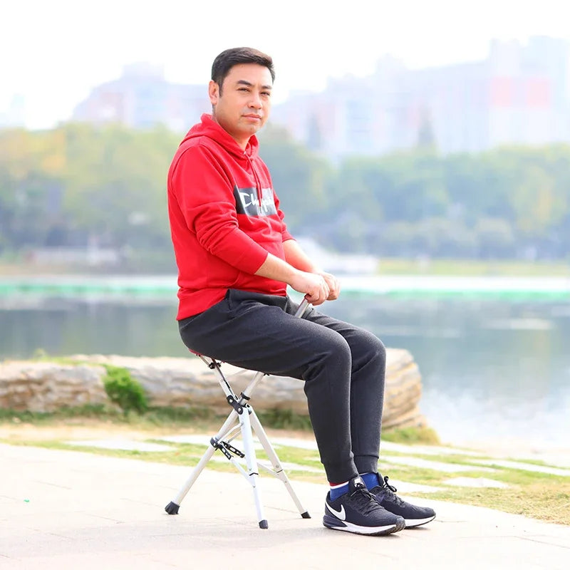 Aluminum Elderly Folding Walking Cane with Chair